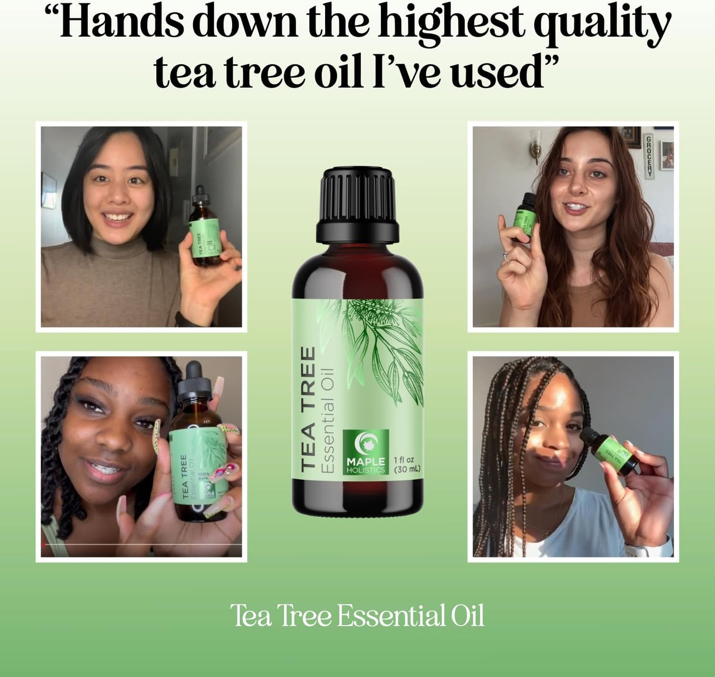 100% Pure Tea Tree Oil for Skin & Scalp Care – Natural Aromatherapy